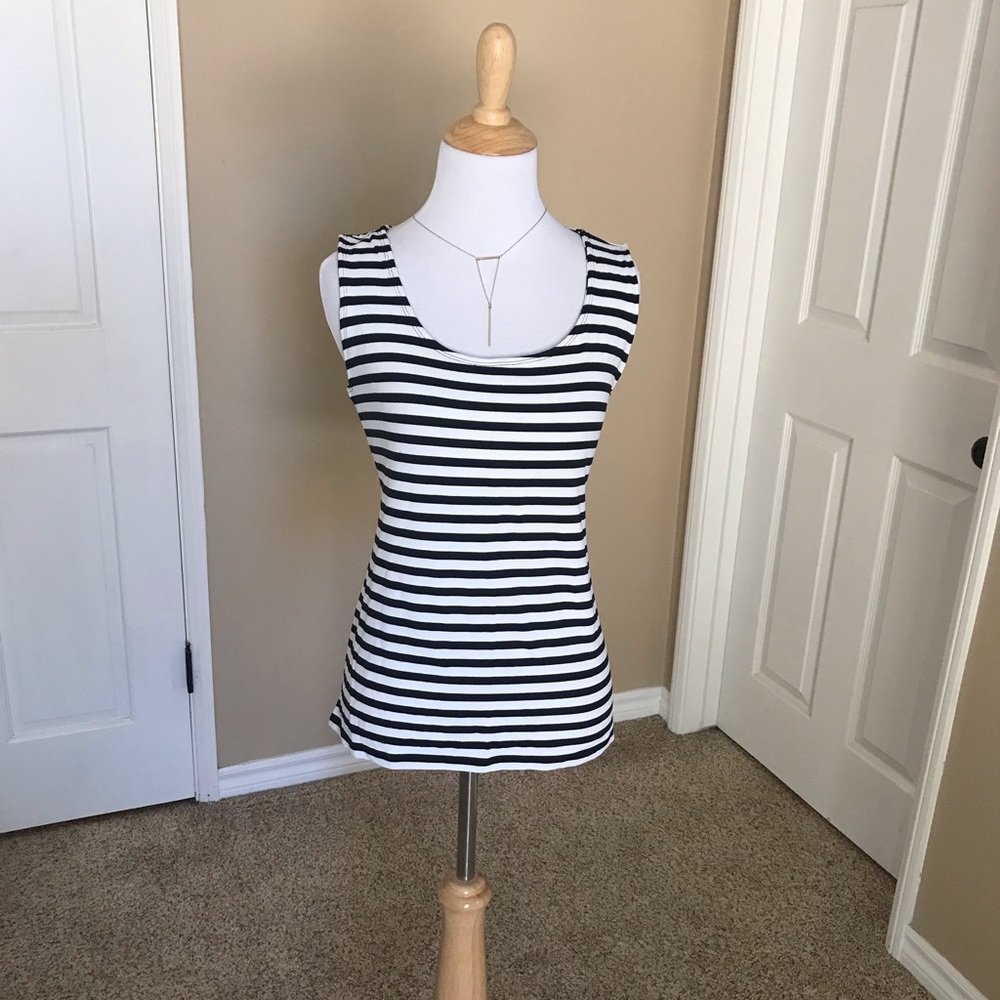 Black and White Striped Tank
